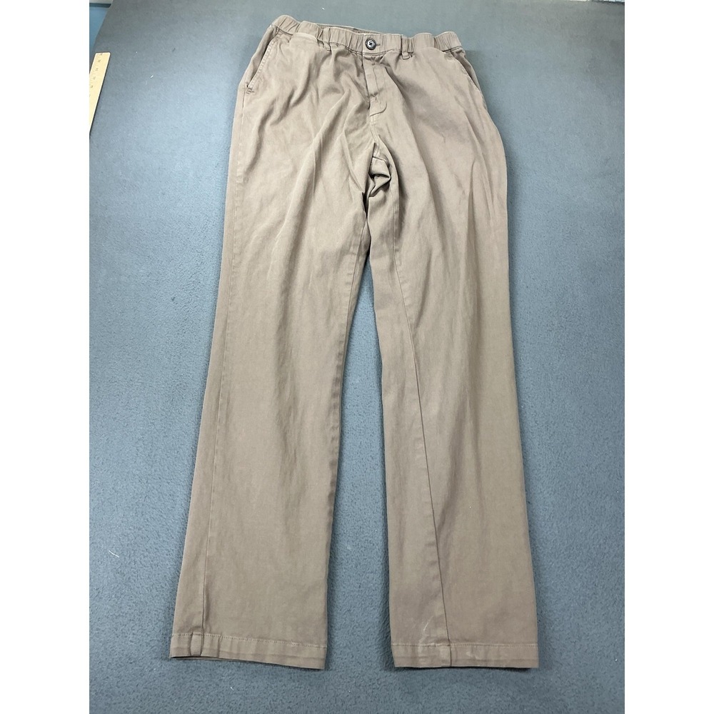 COVE Pants Mens 36x34 Brown Relaxed Fit Chino Stretch Elastic Waist Canvas